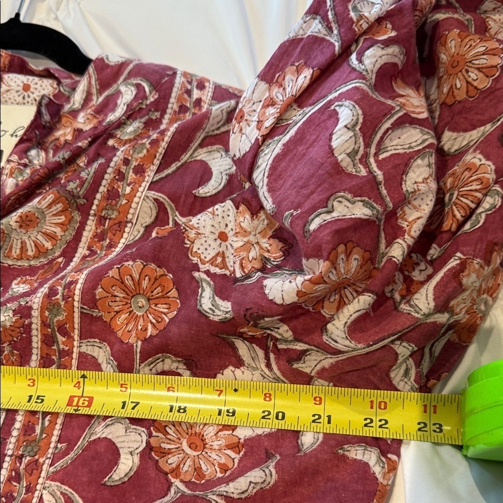 Bohemian Fox & Hen Boutique Burgundy Floral Long Sleeve Dress XL - Picture 9 of 11